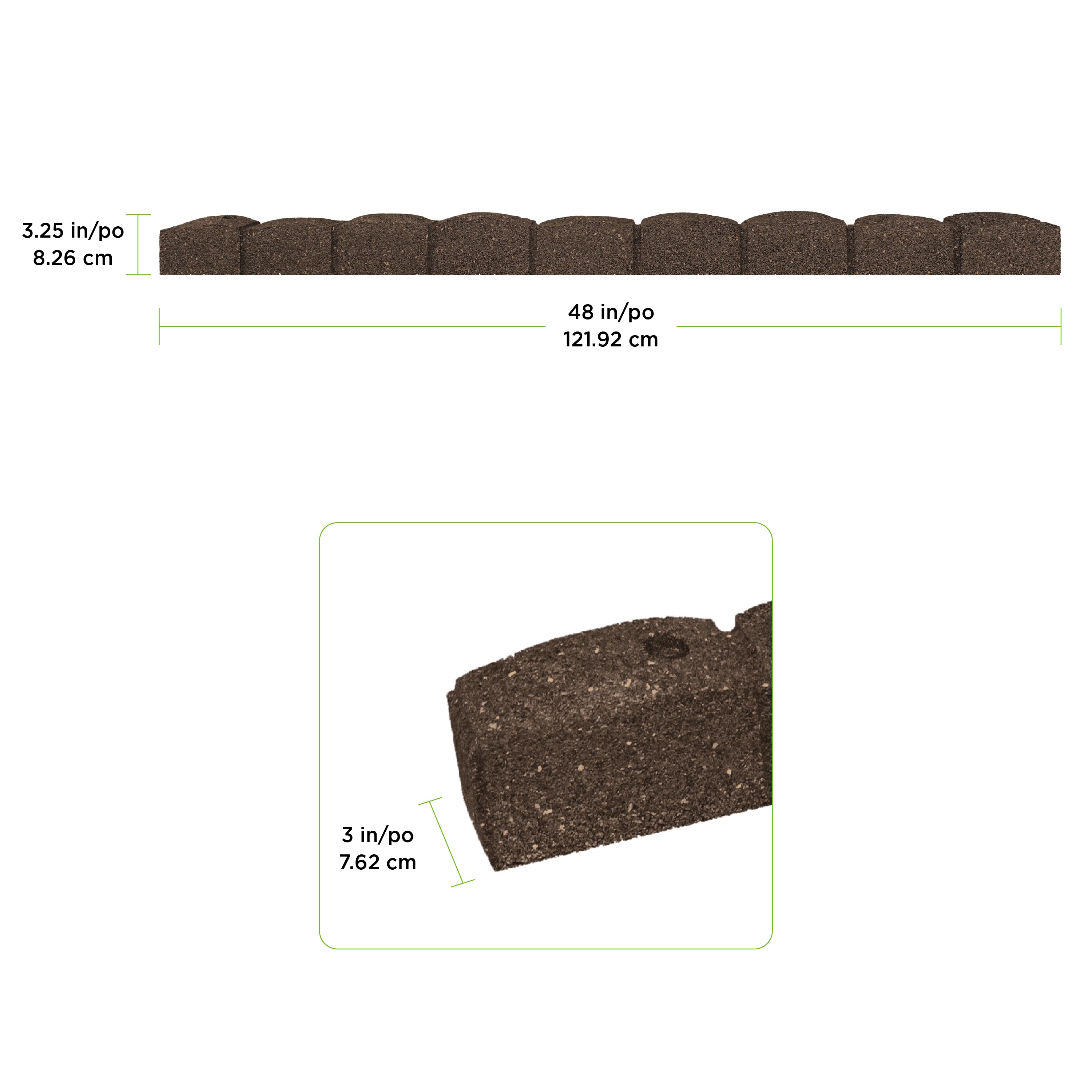 3.25" x 48" Roman Stone Garden Border (2pk)