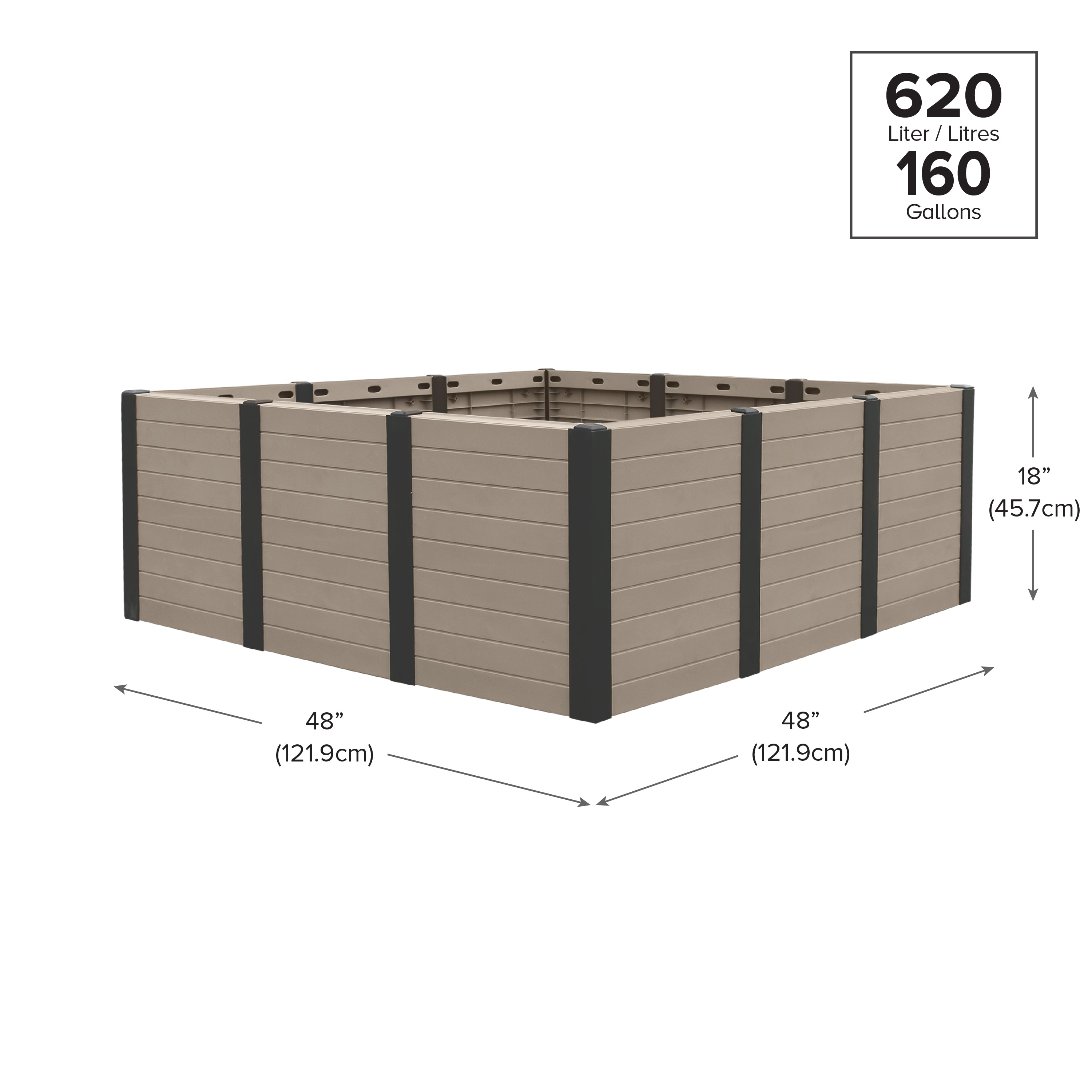 Flora 48"x48" Raised Garden Bed