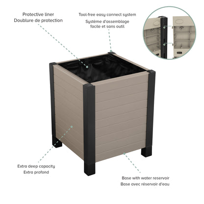 Flora 17"x17" Cube Planter
